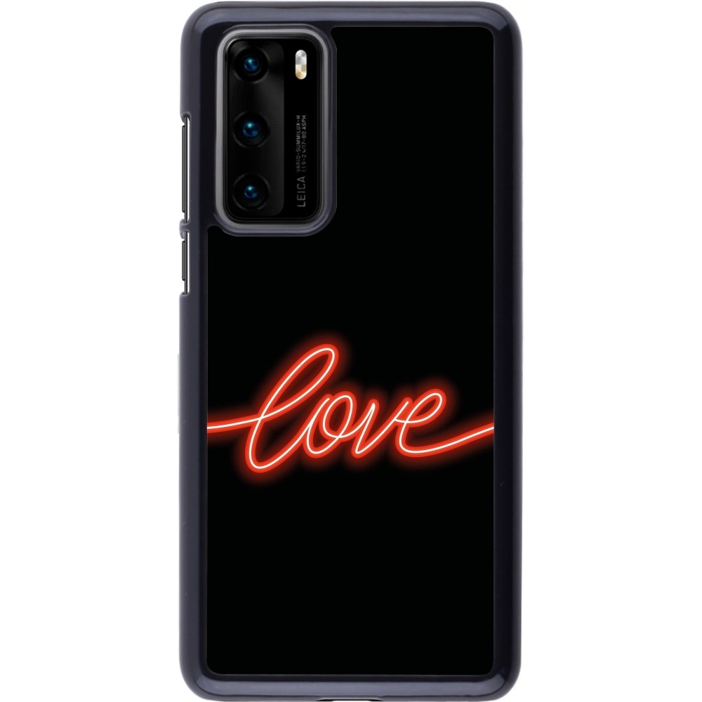 Huawei P40 Case Hülle - Valentine 2023 neon love