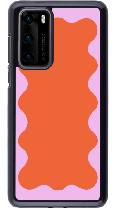 Coque Huawei P40 - Wavy Rectangle Orange Pink