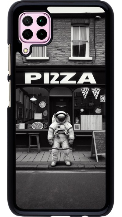 Huawei P40 Lite Case Hülle - Astronaut vor einer Pizzeria