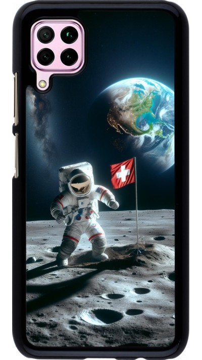 Huawei P40 Lite Case Hülle - Astro Schweiz auf dem Mond