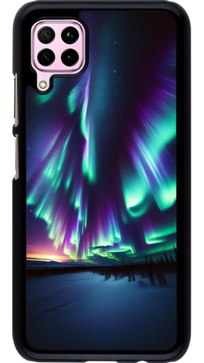 Huawei P40 Lite Case Hülle - Funkelndes Nordlicht