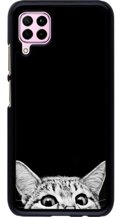 Coque Huawei P40 Lite - Cat Looking Up Black