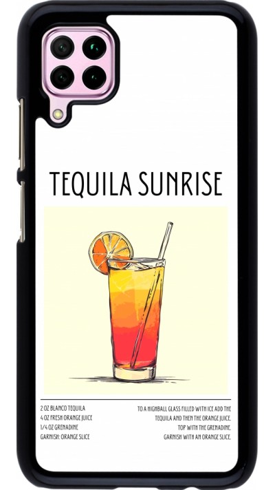 Huawei P40 Lite Case Hülle - Cocktail Rezept Tequila Sunrise