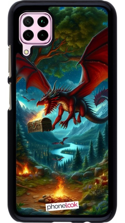 Coque Huawei P40 Lite - Dragon Volant Forêt Trésor