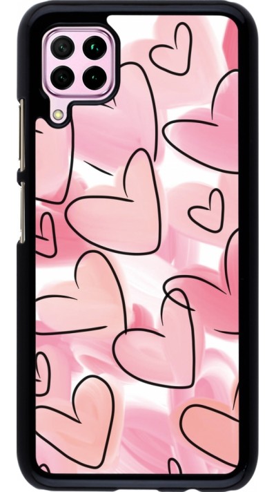 Huawei P40 Lite Case Hülle - Easter 2023 pink hearts