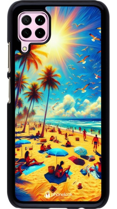 Huawei P40 Lite Case Hülle - Sommer Paradies Farbe