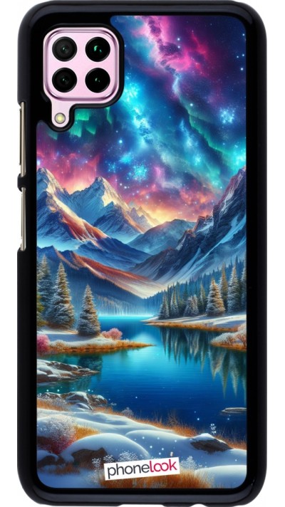 Coque Huawei P40 Lite - Fantasy Mountain Lake Sky Stars