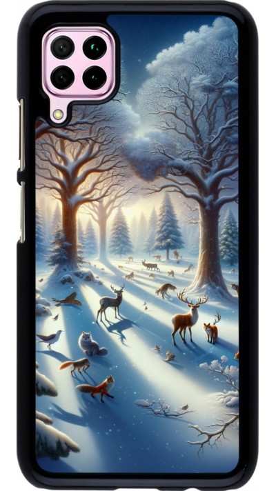 Coque Huawei P40 Lite - Forêt neige enchantée
