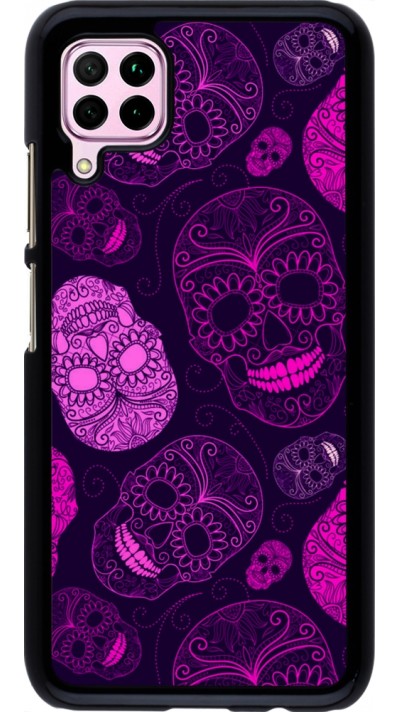 Huawei P40 Lite Case Hülle - Halloween 2023 pink skulls