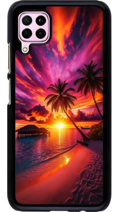 Huawei P40 Lite Case Hülle - Malediven Abenddämmerung Glückseligkeit