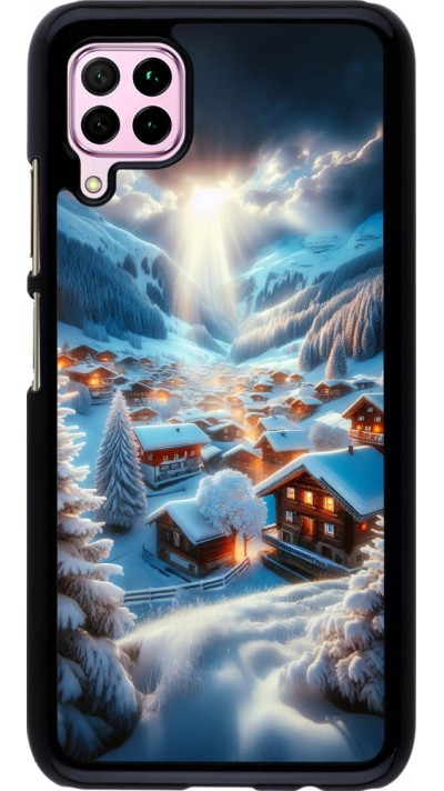 Huawei P40 Lite Case Hülle - Berg Schnee Licht