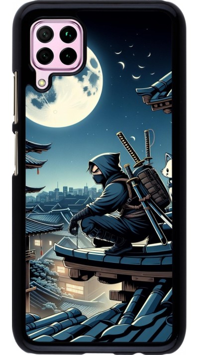 Huawei P40 Lite Case Hülle - Ninja unter dem Mond