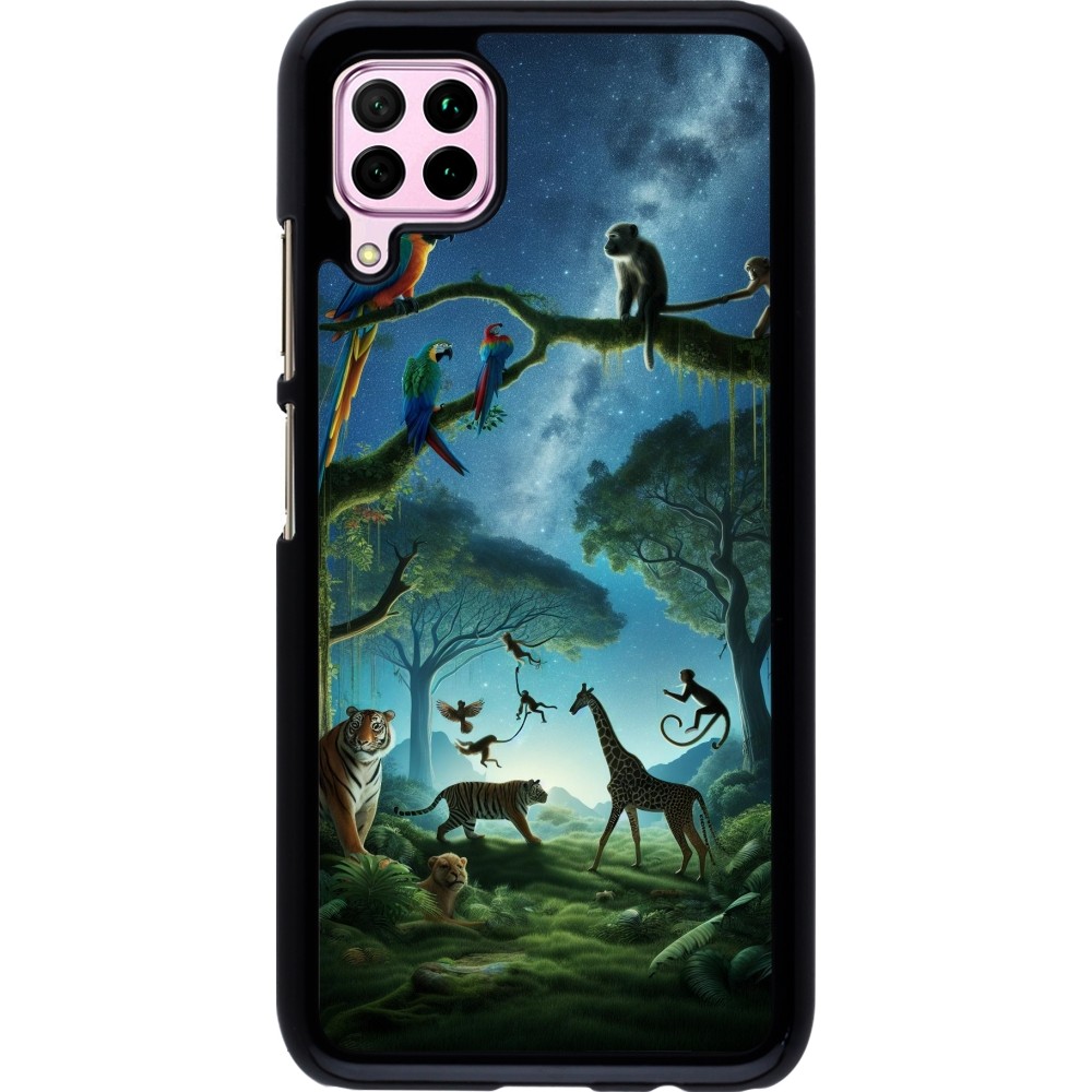 Huawei P40 Lite Case Hülle - Paradies der exotischen Tiere