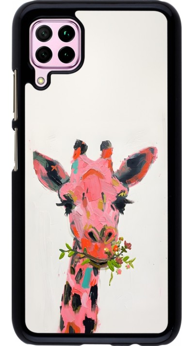 Huawei P40 Lite Case Hülle - Pink Girafe Paint