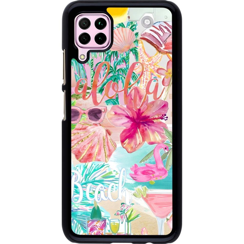 Huawei P40 Lite Case Hülle - Preppy Collage Aloha