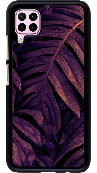 Huawei P40 Lite Case Hülle - Purple Light Leaves