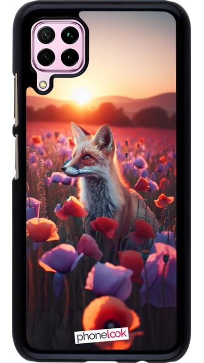 Huawei P40 Lite Case Hülle - Purpurroter Fuchs bei Dammerung