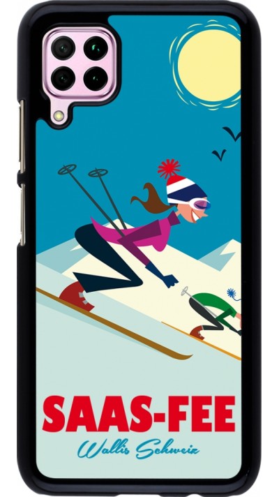 Huawei P40 Lite Case Hülle - Saas-Fee Ski Downhill