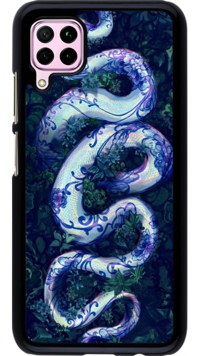 Huawei P40 Lite Case Hülle - Snake Blue Anaconda