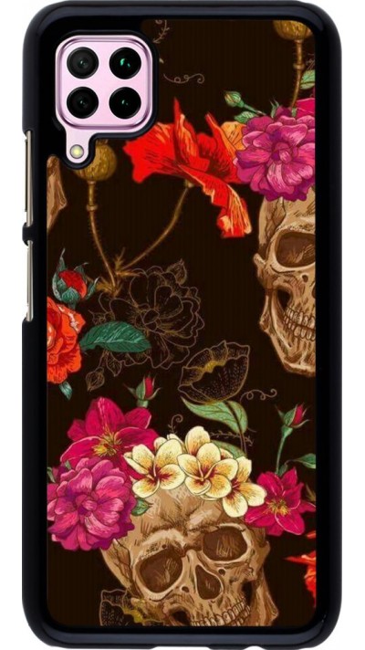 Coque Huawei P40 Lite - Skulls and flowers