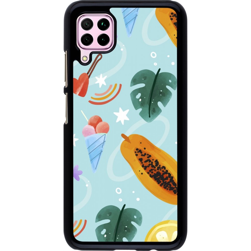 Huawei P40 Lite Case Hülle - Summer 2025 Pattern papaya