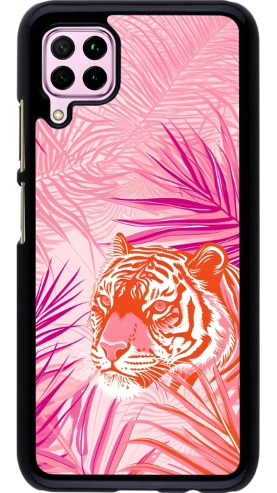 Huawei P40 Lite Case Hülle - Tiger Palmen rosa