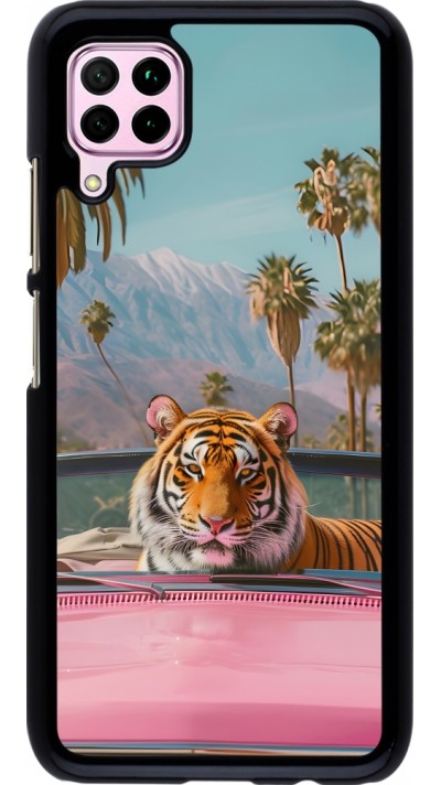 Huawei P40 Lite Case Hülle - Tiger Auto rosa