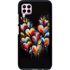 Coque Huawei P40 Lite - Valentine 2024 Coeur Noir Abstrait
