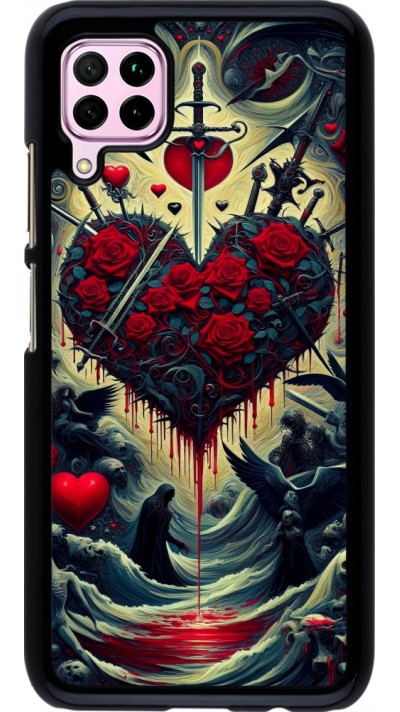 Huawei P40 Lite Case Hülle - Dunkle Liebe Herz Blut