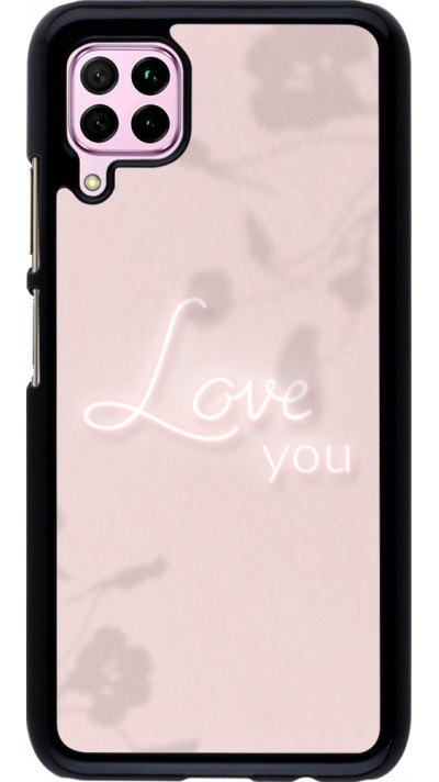 Coque Huawei P40 Lite - Valentine 2023 love you neon flowers shadows