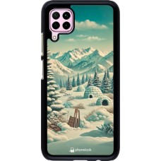 Coque Huawei P40 Lite - Vintage Snowy Mountain Igloo