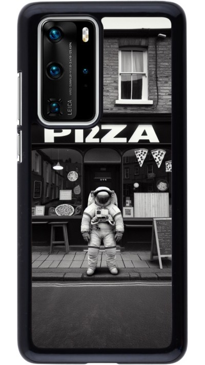 Huawei P40 Pro Case Hülle - Astronaut vor einer Pizzeria