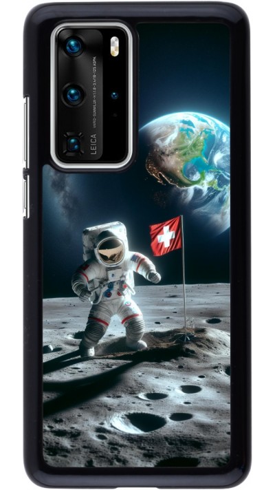Huawei P40 Pro Case Hülle - Astro Schweiz auf dem Mond