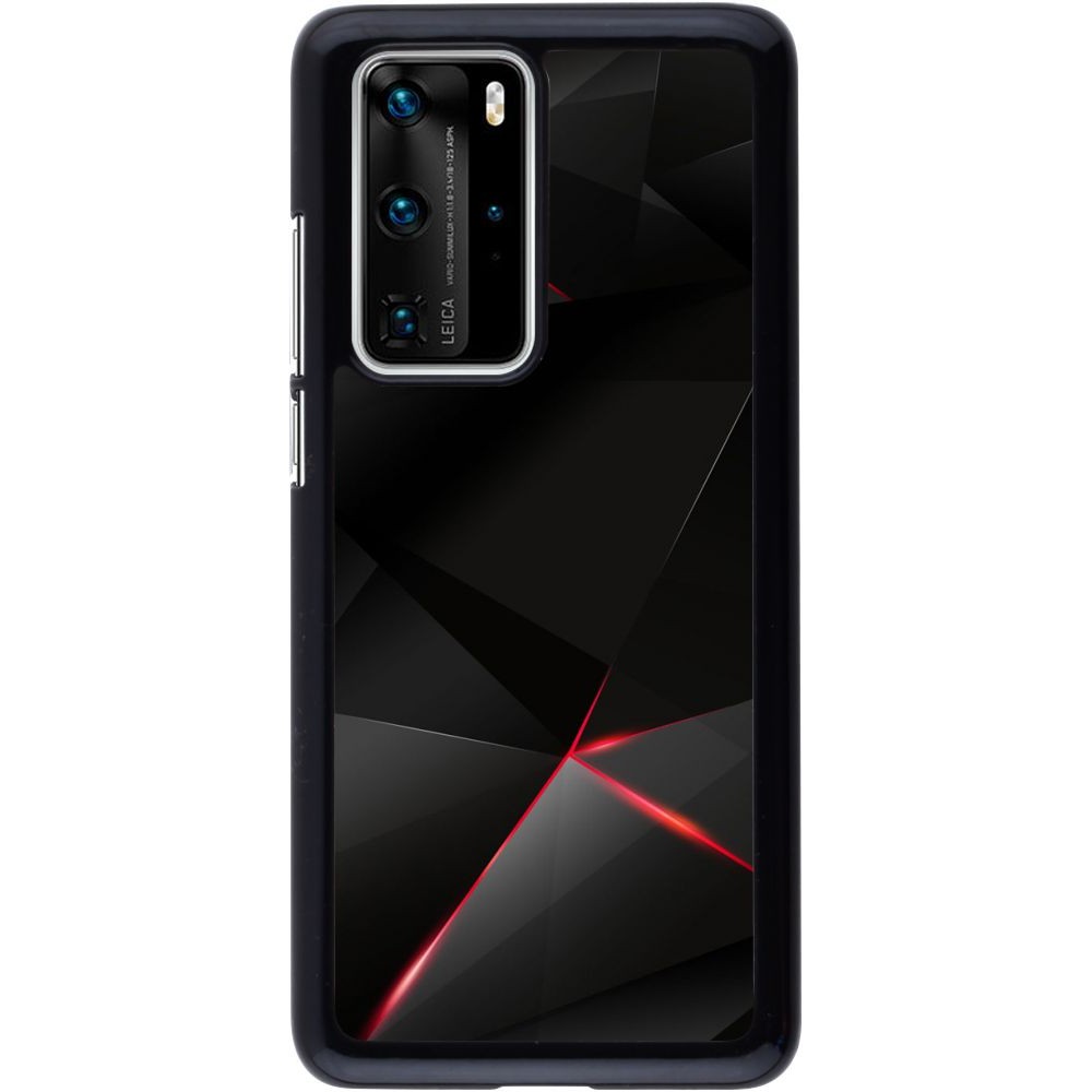 Hülle Huawei P40 Pro - Black Red Lines