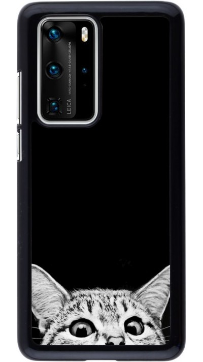 Coque Huawei P40 Pro - Cat Looking Up Black