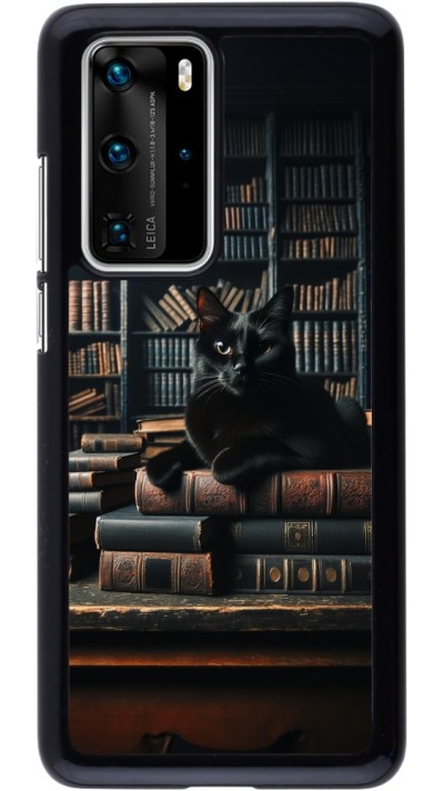 Coque Huawei P40 Pro - Chat livres sombres
