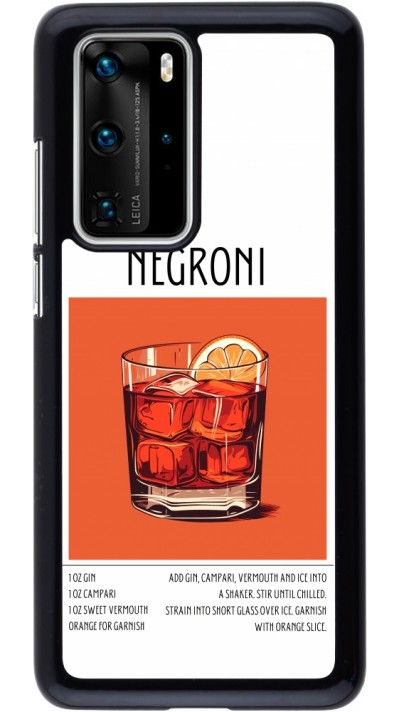 Coque Huawei P40 Pro - Cocktail recette Negroni