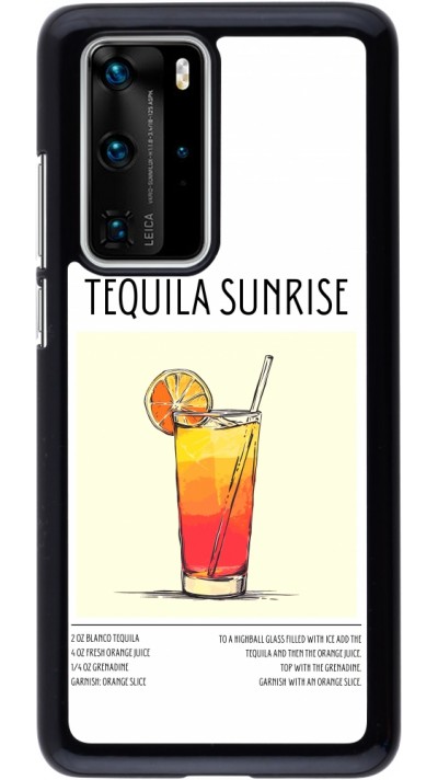 Huawei P40 Pro Case Hülle - Cocktail Rezept Tequila Sunrise