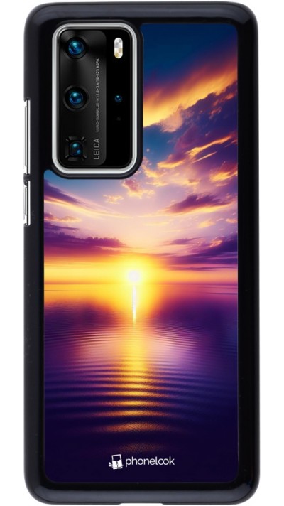 Coque Huawei P40 Pro - Coucher soleil jaune violet
