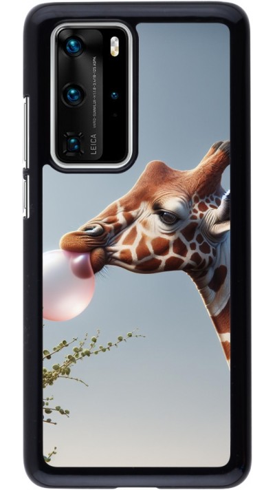 Huawei P40 Pro Case Hülle - Giraffe mit Blase