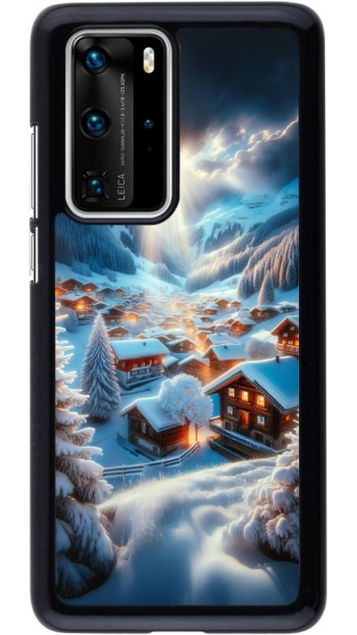 Huawei P40 Pro Case Hülle - Berg Schnee Licht