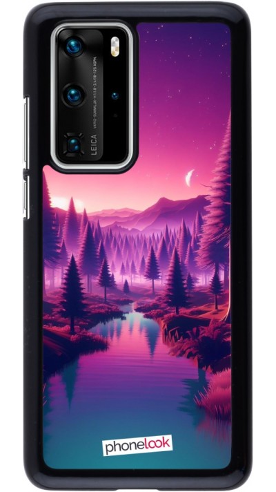 Coque Huawei P40 Pro - Paysage Violet-Rose