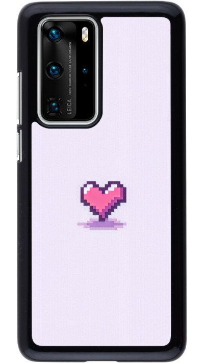 Coque Huawei P40 Pro - Pixel Coeur Violet Clair