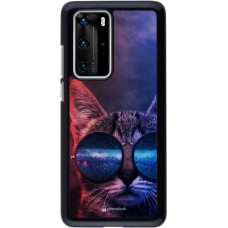 Coque Huawei P40 Pro - Red Blue Cat Glasses