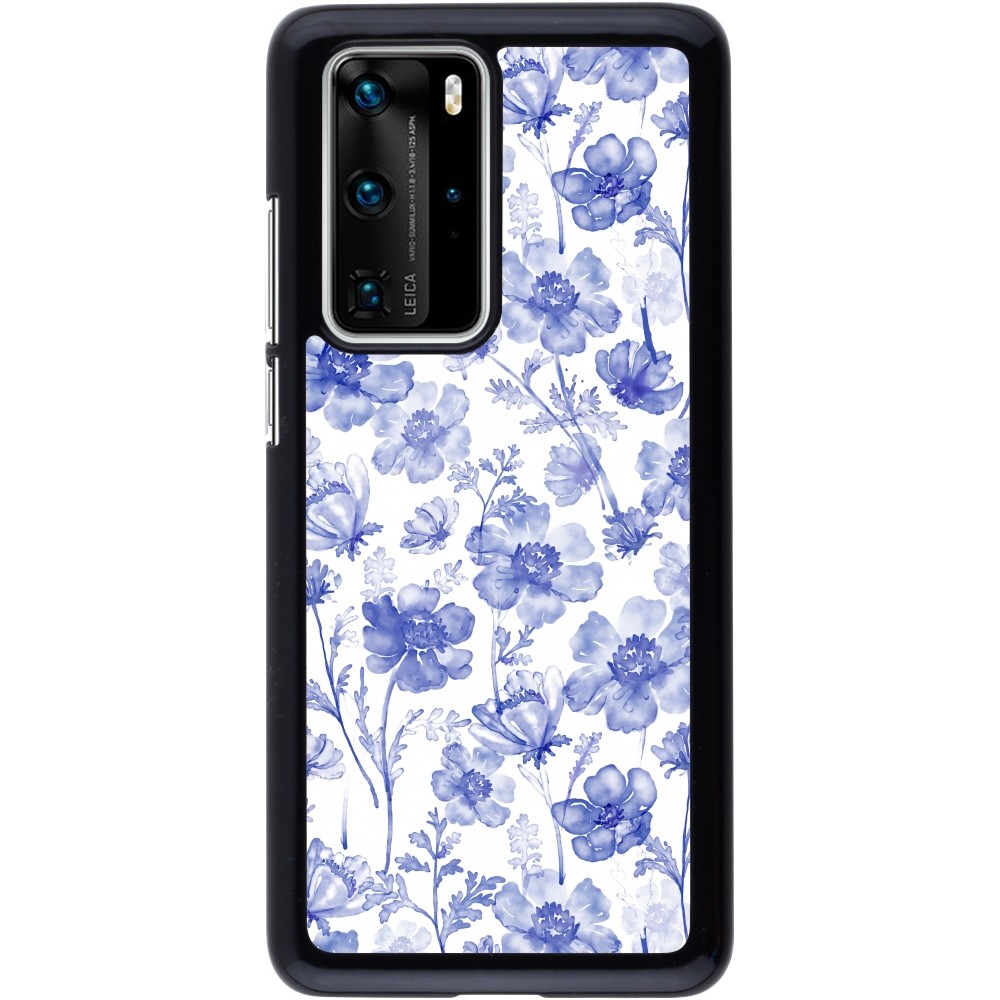 Huawei P40 Pro Case Hülle - Spring 23 watercolor blue flowers