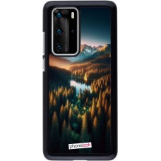 Huawei P40 Pro Case Hülle - Sonnenuntergang Waldsee