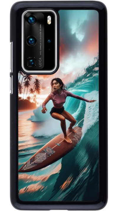 Huawei P40 Pro Case Hülle - Surferin aus Bali
