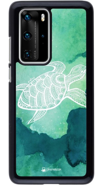 Coque Huawei P40 Pro - Turtle Aztec Watercolor