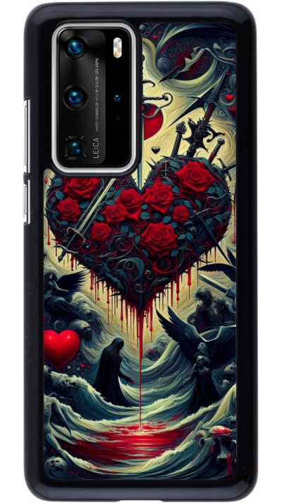Huawei P40 Pro Case Hülle - Dunkle Liebe Herz Blut