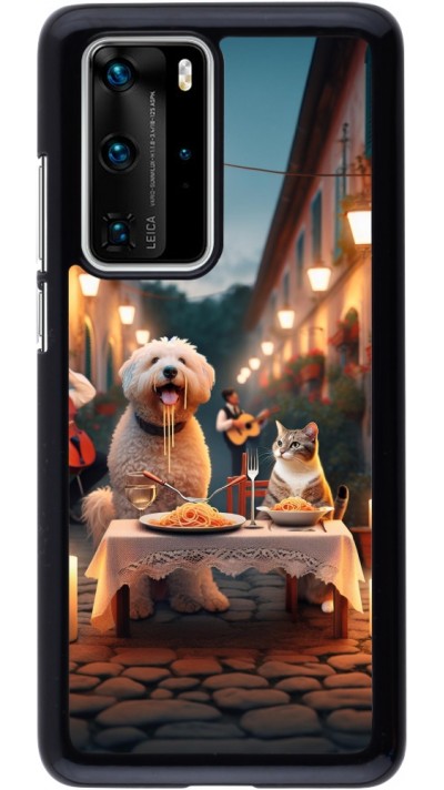 Coque Huawei P40 Pro - Valentine 2024 Dog & Cat Candlelight